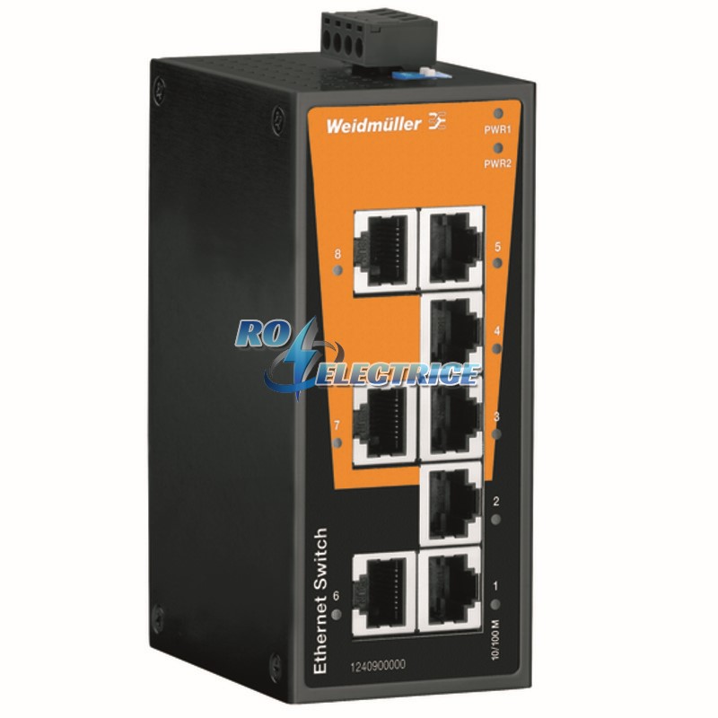 IE-SW-BL08-8TX; Network switch, unmanaged, Fast Ethernet, Number of ports: 8x RJ45, IP 30, -10 ?C...+60 ?C