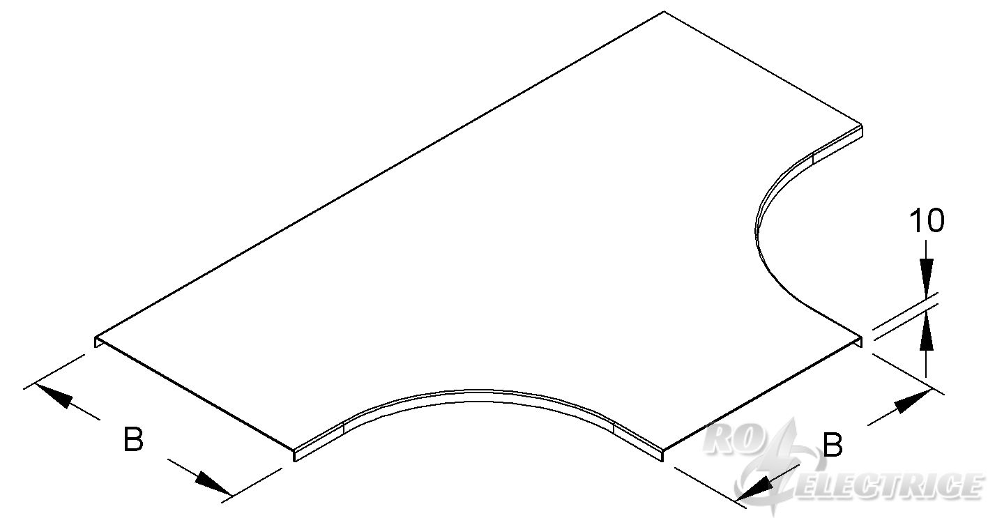 Deckel für T-Stück für KR, Breite 104 mm, Stahl, bandverzinkt DIN EN 10346
