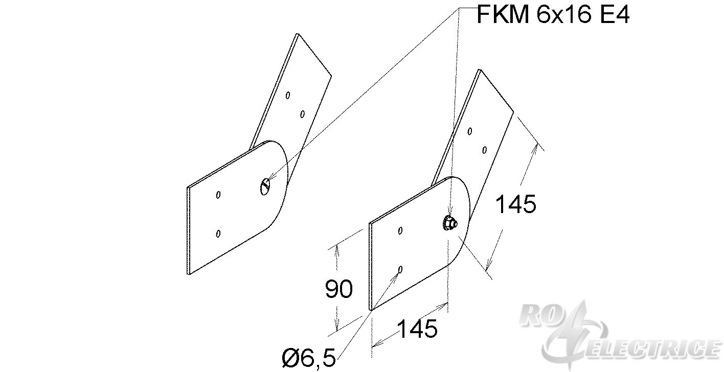 GFK-Gelenkverbinder, vertikal, Höhe 90 mm, Polyester glasfaserverstärkt, gepresst, RAL 7032, kieselgrau