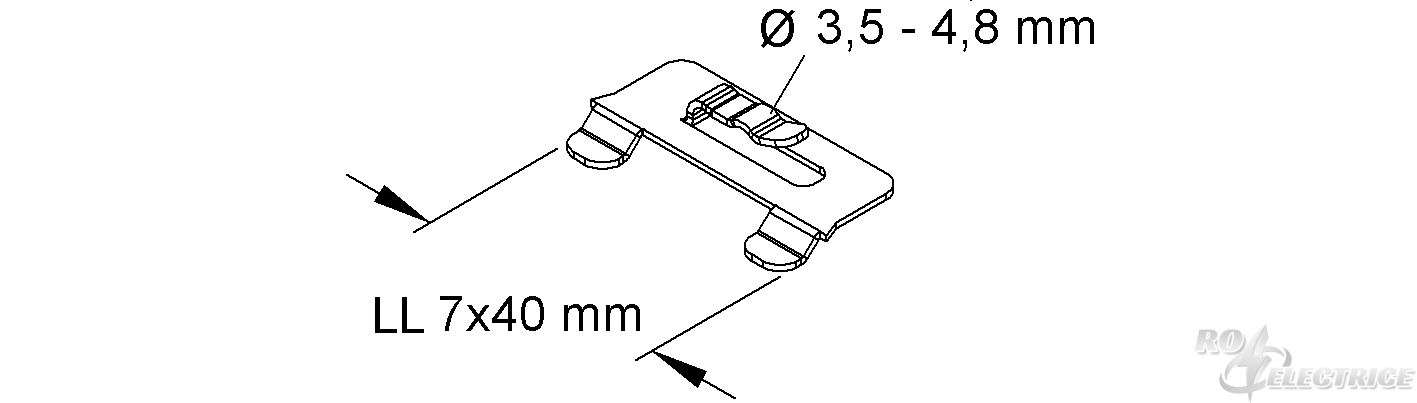 Gitterrinnnenbefestigungsclip, für Draht-Ø 3,5-4,8 mm, Edelstahl, Werkstoff-Nr.: 1.4310
