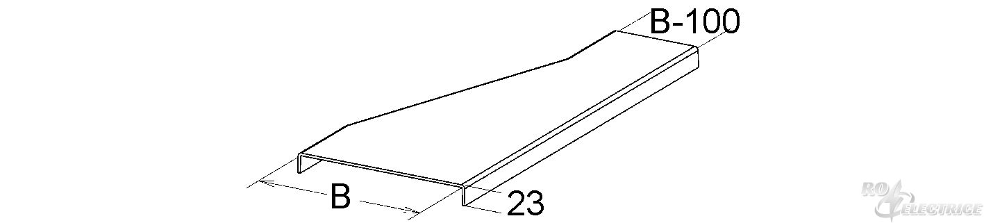 GFK-Deckel für Reduzierung, rechts, Breite 200 mm, Polyester glasfaserverstärkt, gepresst, RAL 7032, kieselgrau