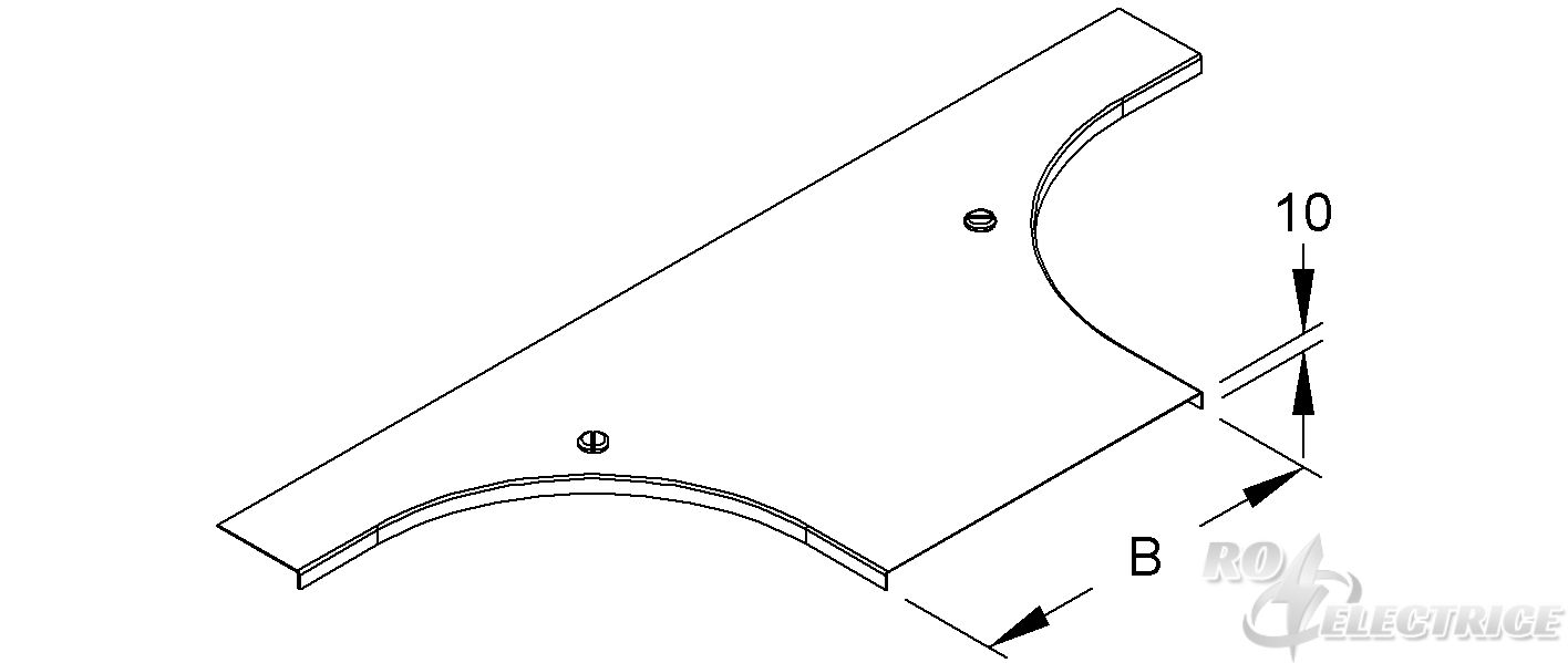 Deckel für Anbau T-Stück für KR, Breite 404 mm, mit Drehriegel, Stahl, feuerverzinkt DIN EN ISO 1461