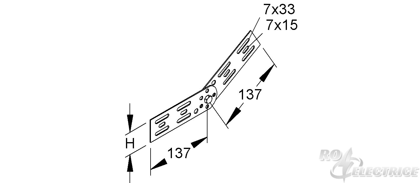 Gelenkverbinder, vertikal, Höhe 47 mm, Edelstahl, Werkstoff-Nr.: 1.4301, 1.4303, inkl. Zubehör