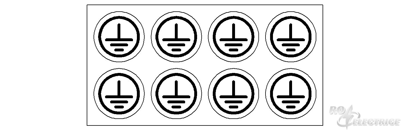 Schutzleiterzeichen nach DIN EN 60445, gelb-schwarz, Blatt =8 Stck. Etiketten