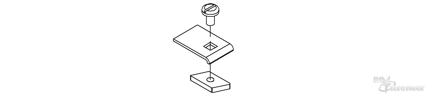 Trennstegbefestigungsklemme, für 11 mm Schlitzweite, Edelstahl, Werkstoff-Nr.: 1.4301, 1.4303, inkl. Zubehör
