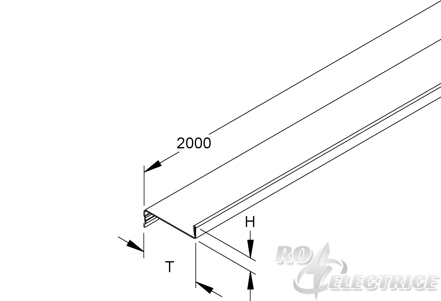 Trennsteg, Höhe 11 mm, Tiefe 30 mm, Länge 1996 mm, Stahl, bandverzinkt DIN EN 10346