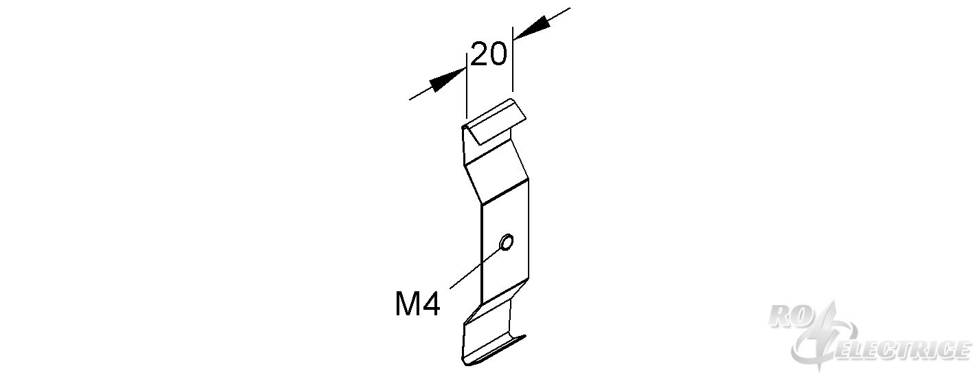 Kabelhalteklammer mit Gewinde M4, Edelstahl, Werkstoff-Nr.: 1.4310
