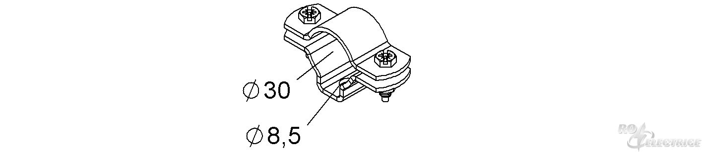 Schraubabstandschelle, schwer, Ø 30 mm, Edelstahl, Werkstoff-Nr.: 1.4301, 1.4303
