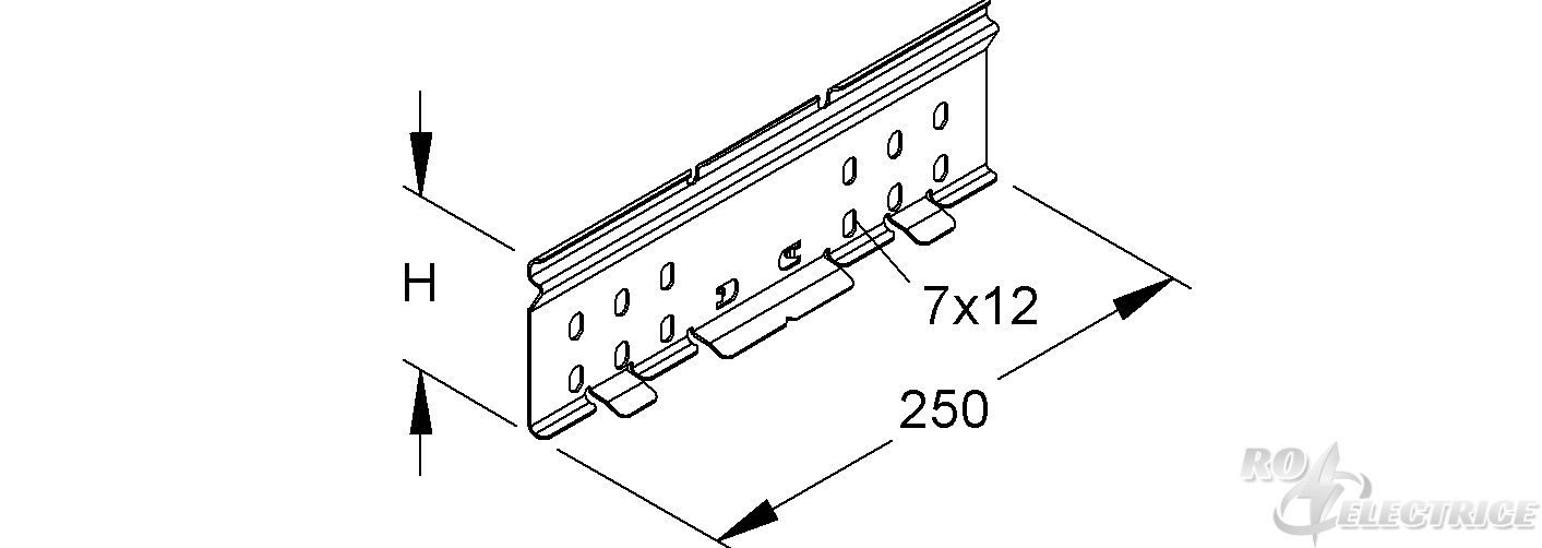Stoßstellenverbinder, schraubenlos, Höhe 85 mm, Stahl, bandverzinkt DIN EN 10346