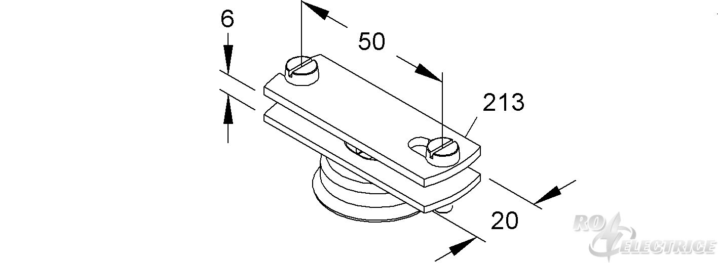 Bandeisen Abstandschelle, mit Topfscheibe, 10 mm hoch, Stahl, feuerverzinkt DIN EN ISO 1461, für Bandeisen bis 40x6 mm