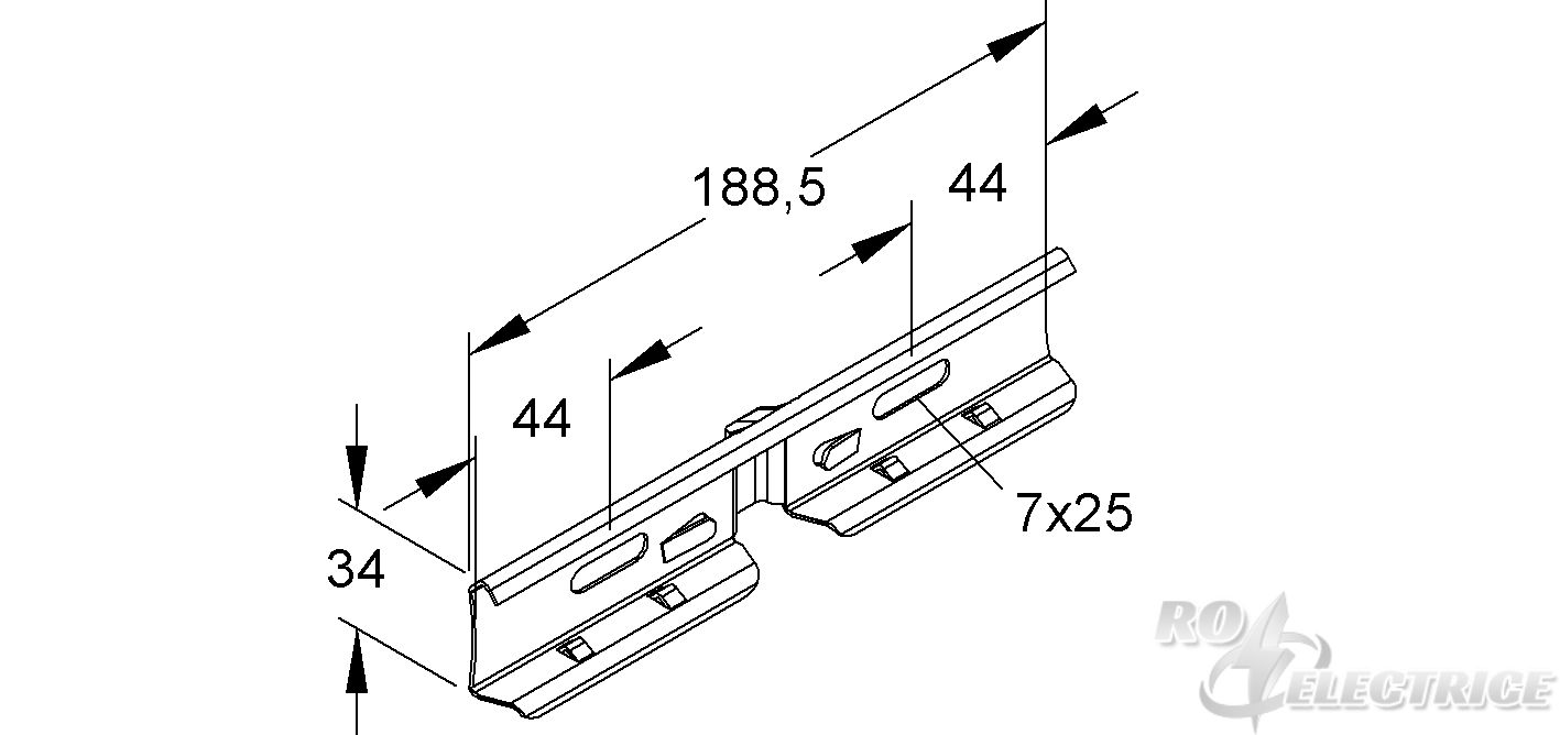 Schraubenloser Stoßstellenverbinder, Stahl, bandverzinkt DIN EN 10346