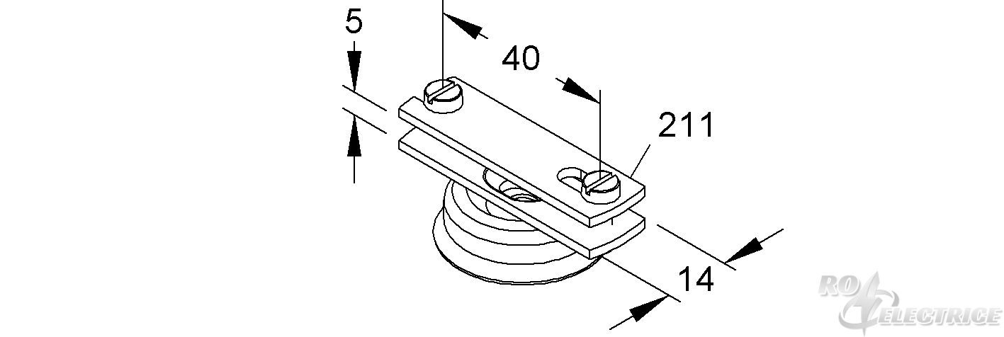 Bandeisen Abstandschelle, mit Topfscheibe, 10 mm hoch, Stahl, feuerverzinkt DIN EN ISO 1461, für Bandeisen bis 30x5 mm