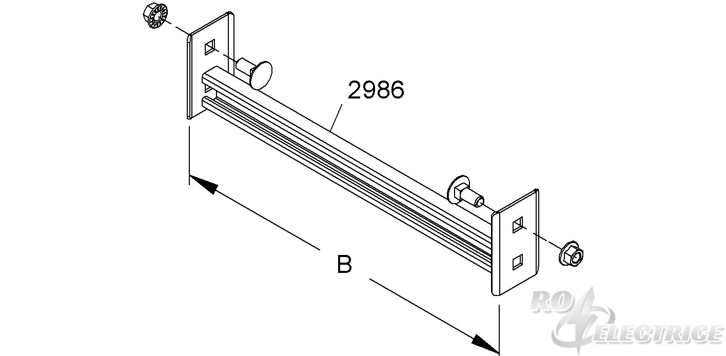 Sprosse für Steigetrassen, 40x22x2 mm, B=934 mm, 1 kN, Stahl, feuerverzinkt DIN EN ISO 1461, inkl. Zubehör