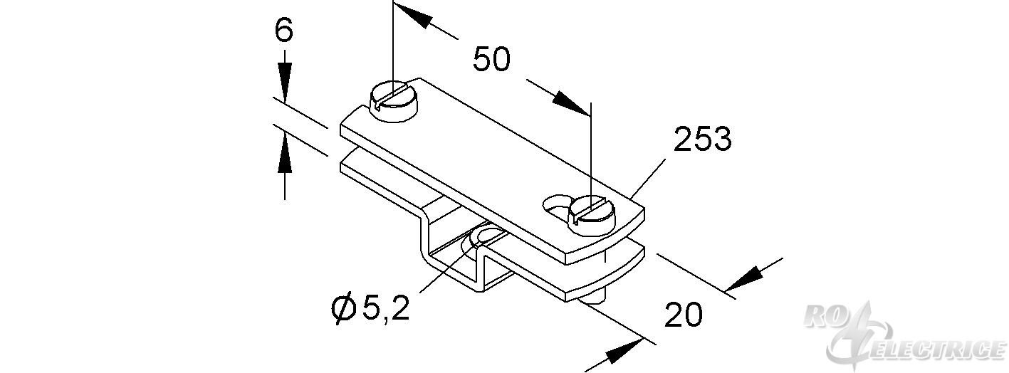 Bandeisen Abstandschelle, mit Befestigungsloch-Ø 5,2 mm, Stahl, feuerverzinkt DIN EN ISO 1461