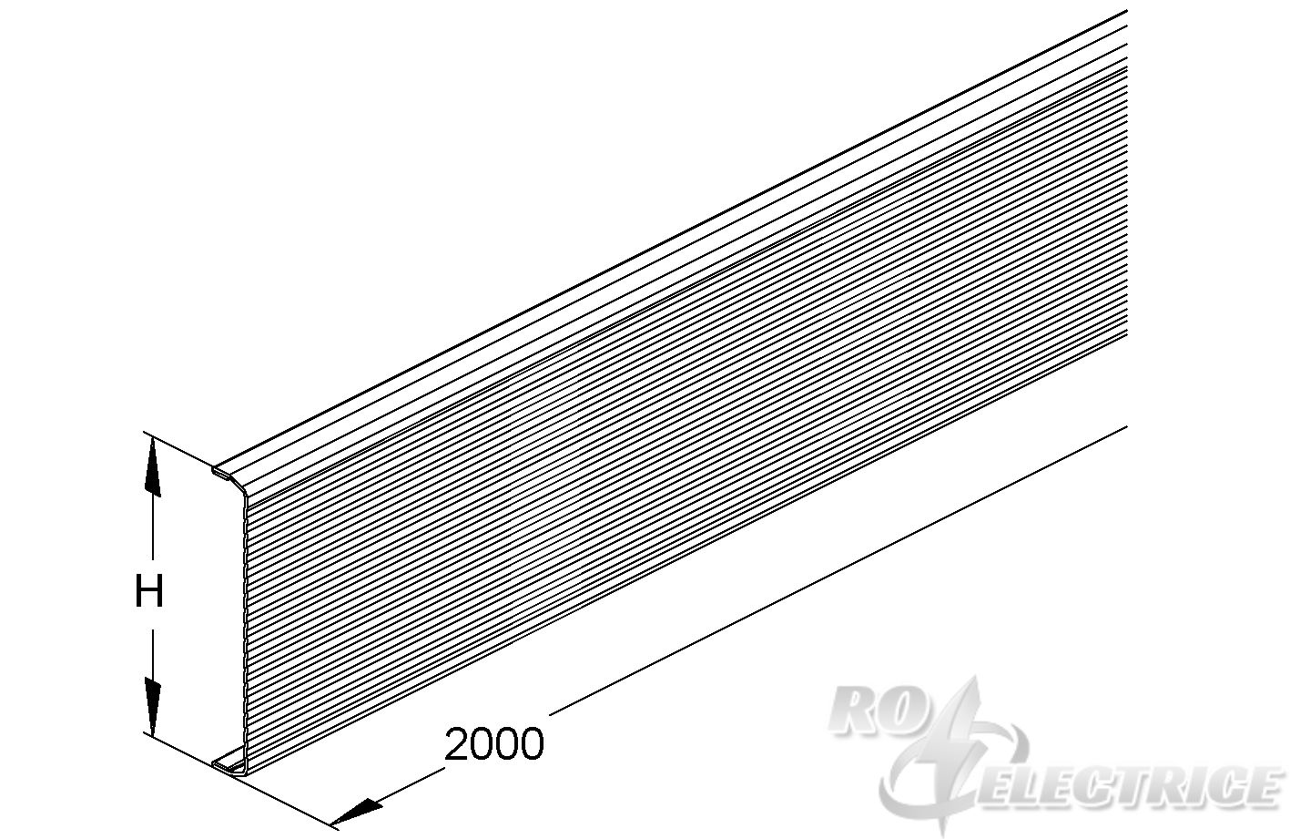 GK-Deckel, kanneliert, 78x2000 mm, Stahl, bandverzinkt DIN EN 10346, pulverbeschichtet, inkl. Zubehör