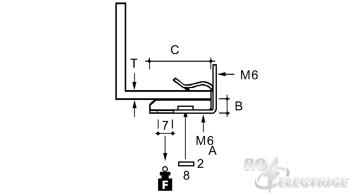 E-KLIPS, Flanschkralle, t=3-8 mm, Form B, Stahl, mechanisch verzinkt/passiviert