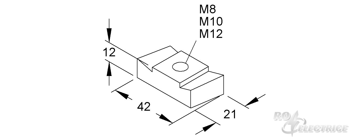 Gleitmutter, Gewinde M8, für Schlitzweiten 22 mm, 26 mm, Stahl, feuerverzinkt DIN EN ISO 1461/10684