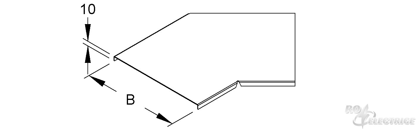 Deckel für Bogen 45° für KR, Breite 254 mm, Stahl, bandverzinkt DIN EN 10346