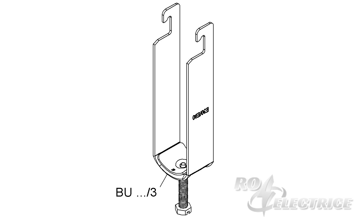 Universal-Bügelschelle, für 3 Kabel, Ø 10-12 mm, Schlitzweite 18-22 mm, Stahl, feuerverzinkt DIN EN ISO 1461, mit Stahld