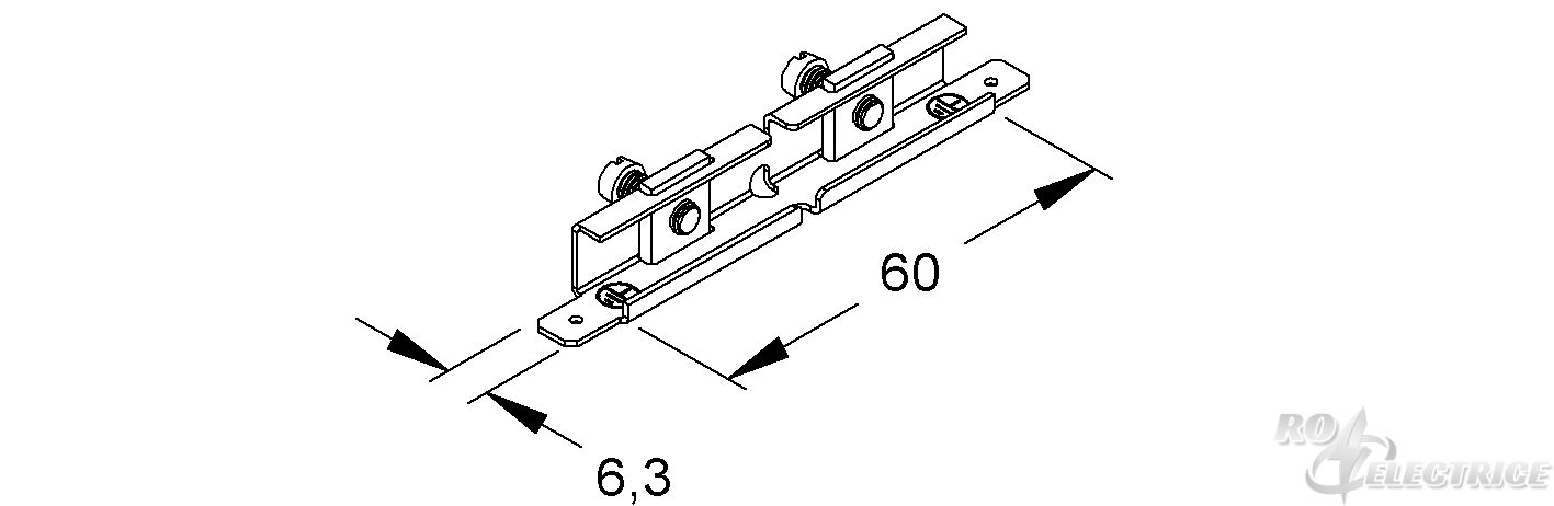 Potentialausgleichbrücke, mit vormontierter Schraube, Stahl, bandverzinkt DIN EN 10346