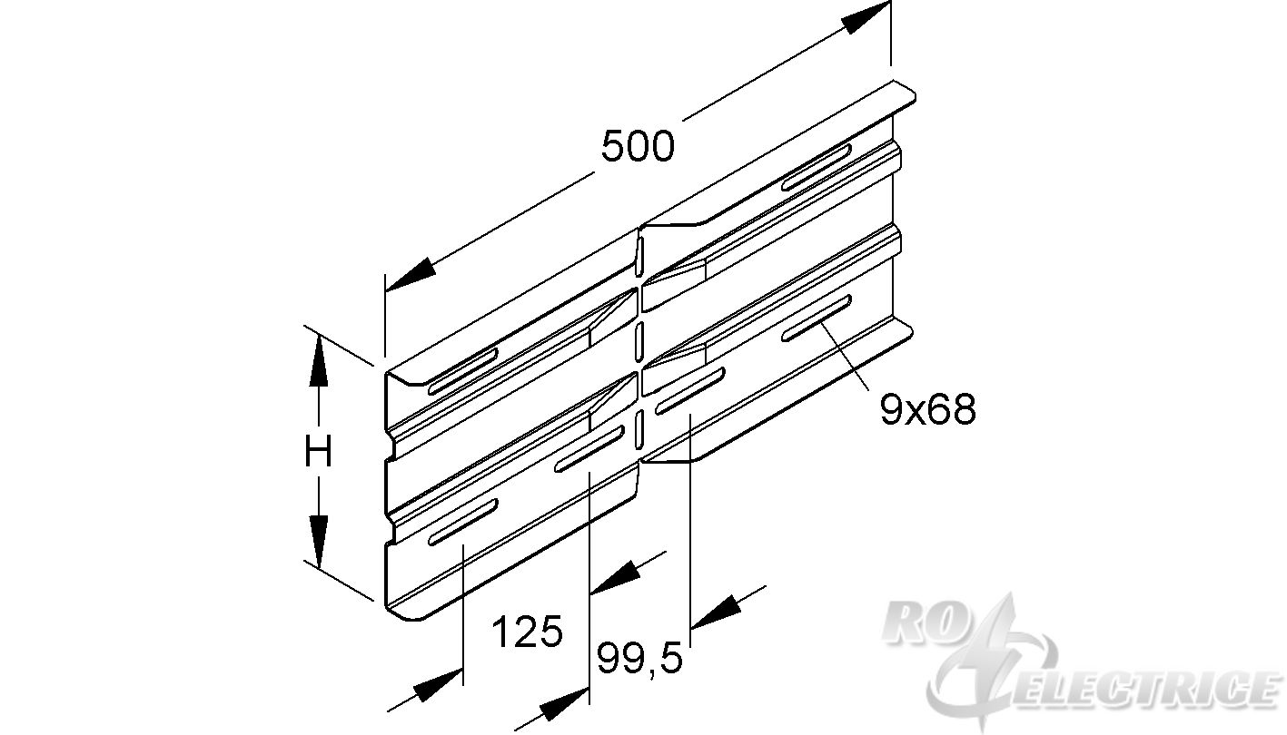 Winkelverbinder, horizontal, 201,5x500 mm, Stahl, feuerverzinkt DIN EN ISO 1461, inkl. Zubehör