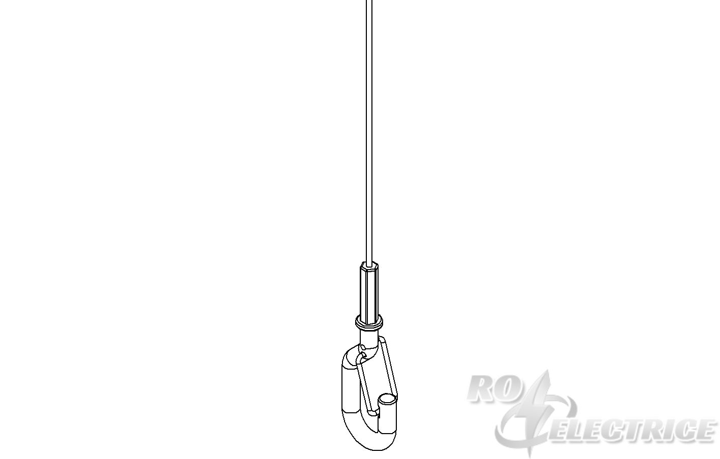 GRIPPLE, Set-Haken, Seil-Ø 3 mm, Seillänge 1 m, Stahl, galvanisch verzinkt/passiviert