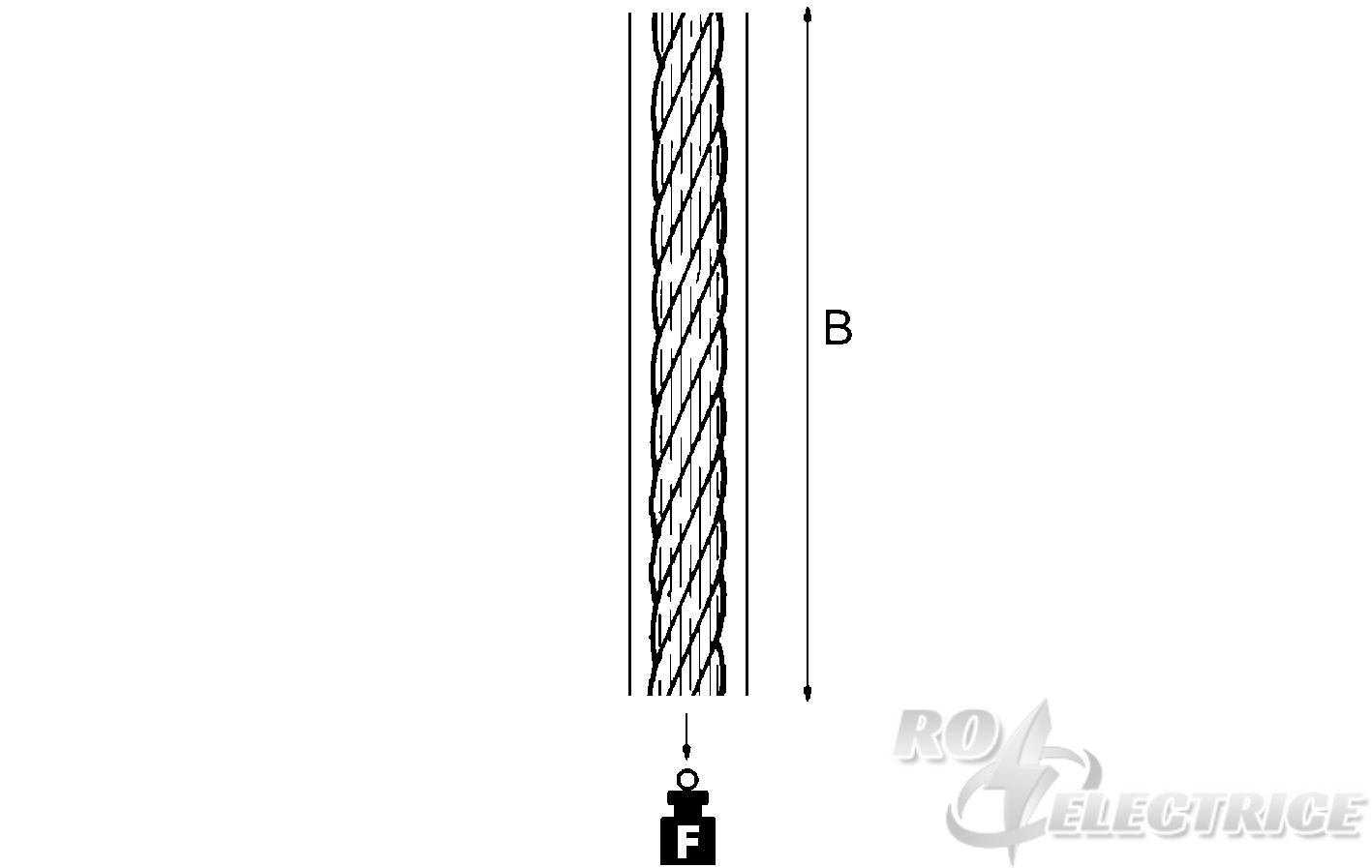E-KLIPS, Stahlseil, transp. PVC-Ummantelung, Ø 3 mm, Länge 100000 mm, Stahl, tauchfeuerverzinkt