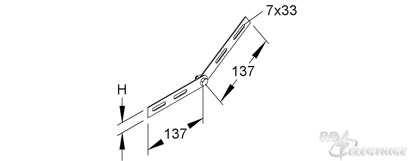 Gelenkverbinder, vertikal, Höhe 22 mm, Stahl, bandverzinkt DIN EN 10346, inkl. Zubehör