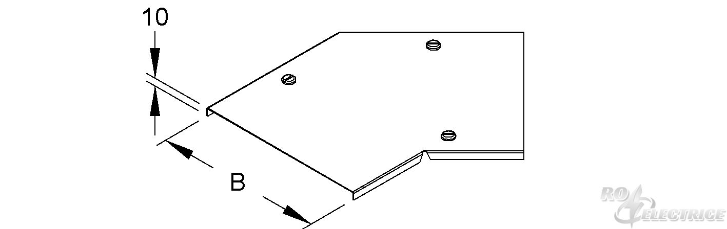 Deckel für Bogen 45° für KR, Breite 604 mm, mit Drehriegel, Stahl, bandverzinkt DIN EN 10346