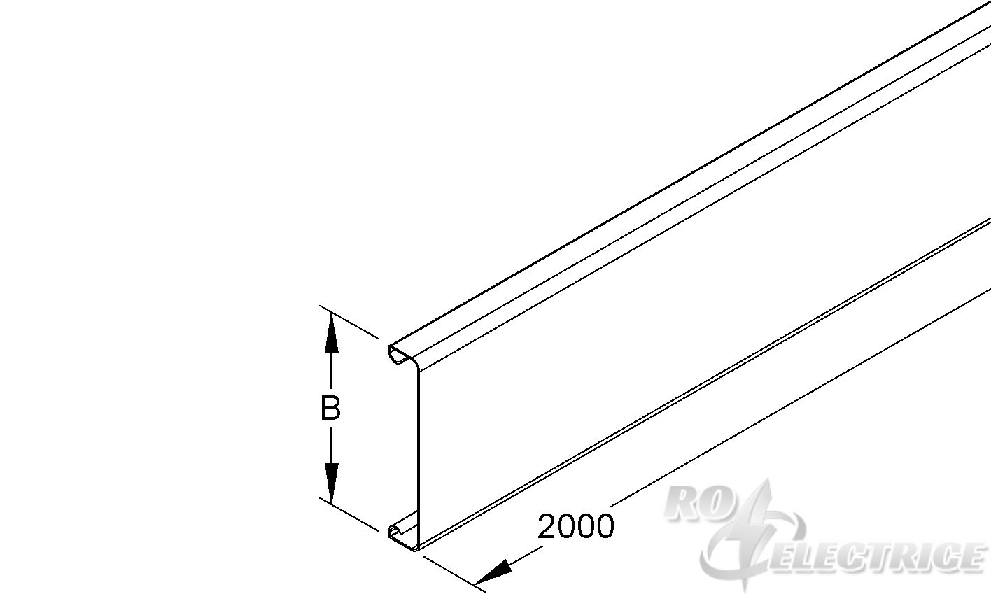 Leitungsschutzkanaldeckel, 60x2000 mm, Stahl, bandverzinkt DIN EN 10346