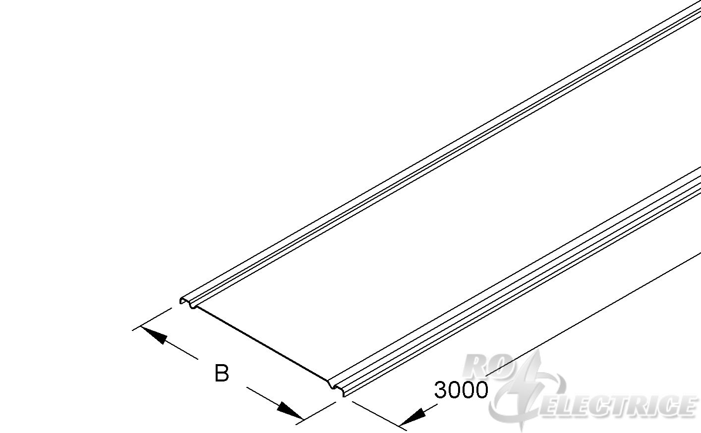 Deckel für Gitterrinne, 300x3000 mm, Stahl, bandverzinkt DIN EN 10346