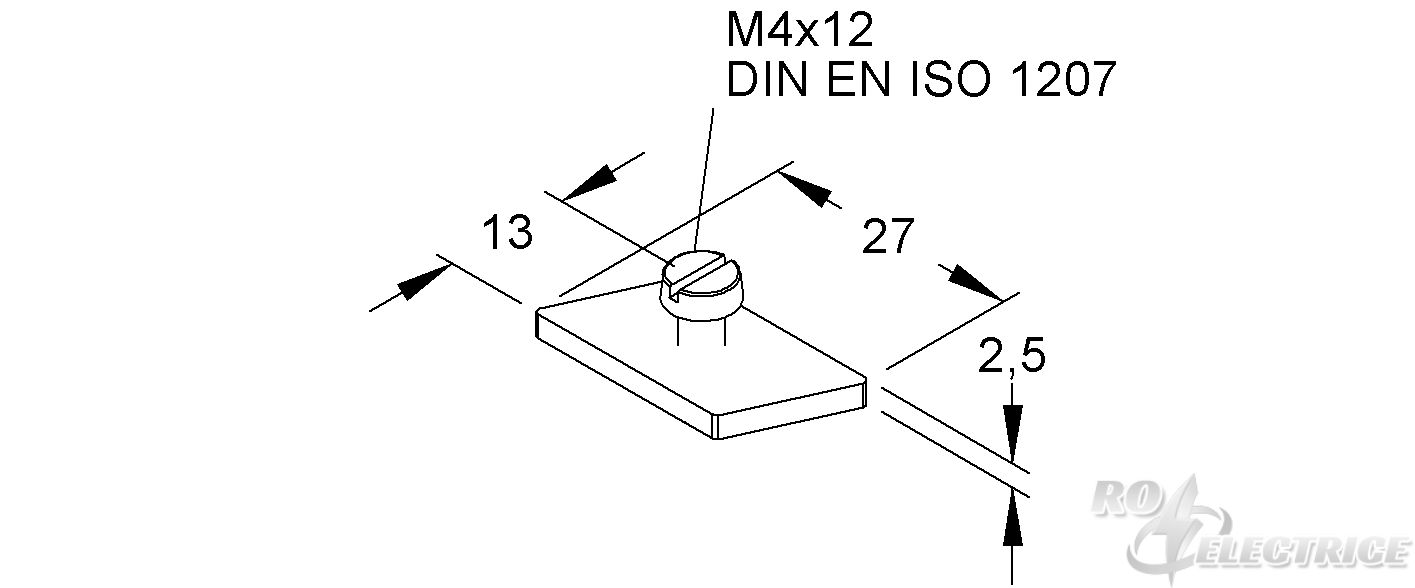 Schräggleitmutter mit Zyl.-Kopfs., Gewinde M4x12 mm, H=2,5 mm, B=27 mm, Stahl, galvanisch verzinkt DIN EN ISO 2081/4042,