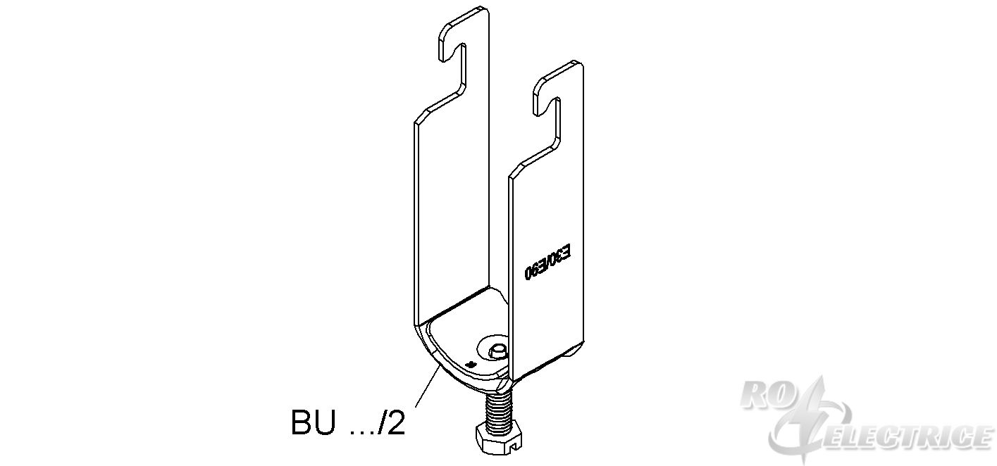 Universal-Bügelschelle, für 2 Kabel, Ø 10-12 mm, Schlitzweite 18-22 mm, Edelstahl, Werkstoff-Nr.: 1.4301, 1.4303, mit Ed