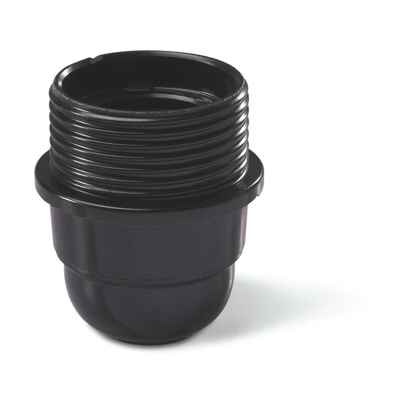 LAMPHOLDER E27 THREADED METAL ENTRY AND EARTH BLACK