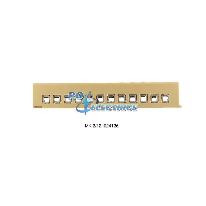 MK 2/12; Multipin terminal strip, Single- and multi-pole terminal strip, Rated cross-section: 2.5 mm?, Screw connection, Direct mounting