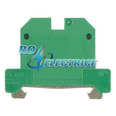 EK 4/35; SAK Series, PE terminal, Rated cross-section: 4 mm?, Screw connection, PA 66, green / yellow, Direct mounting