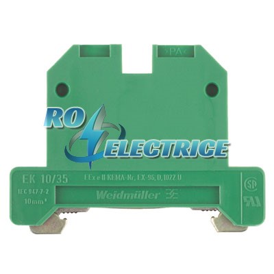 EK 10/35; SAK Series, PE terminal, Rated cross-section: 10 mm?, Screw connection, PA 66, green / yellow, 