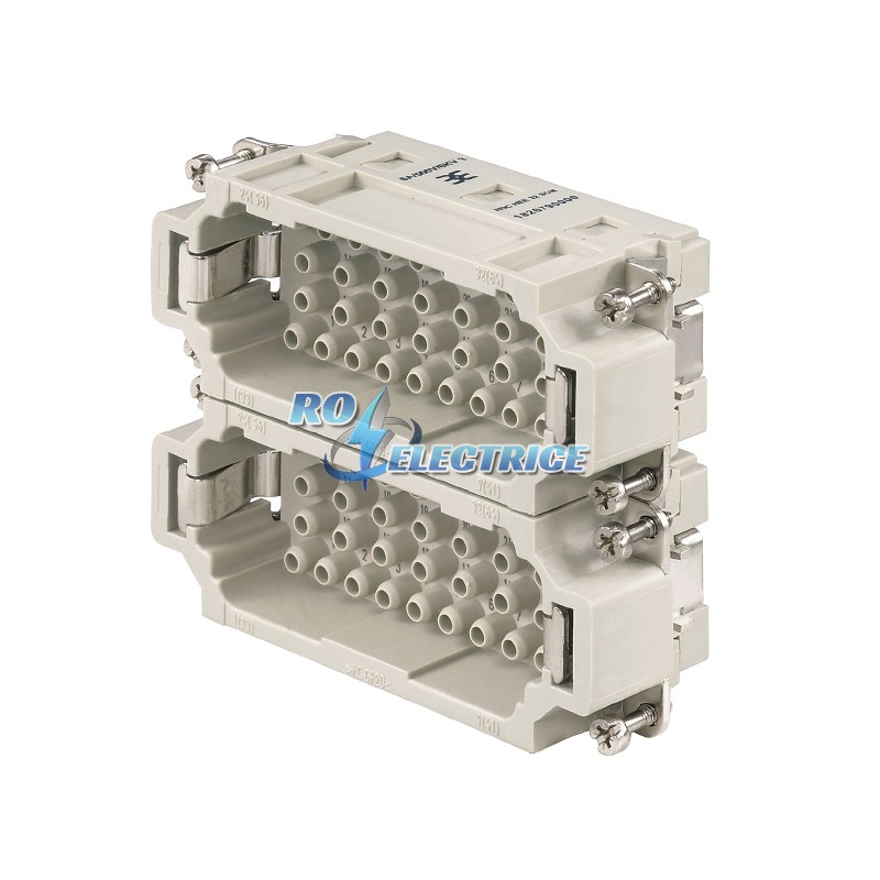 HDC HEE 32 MC 33-64; HDC insert, Male, 500 V, 16 A, No. of poles: 32, Crimp connection, Size: 6