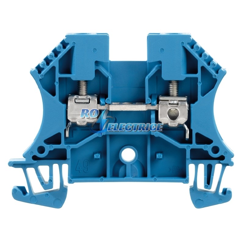 WDU 4 BL; W-Series, Feed-through terminal, Rated cross-section: 4 mm?, Screw connection, Direct mounting
