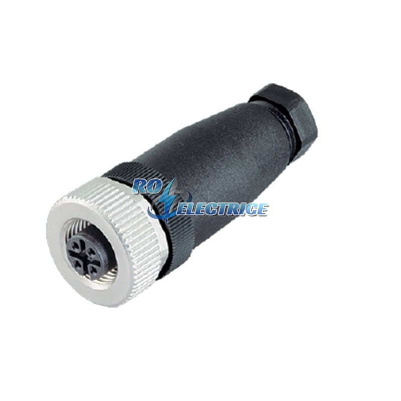 SAIB-3/7; Sockets prefabricated to customer spec., Plugs prefabricated to customer spec., M12, Female socket, straight