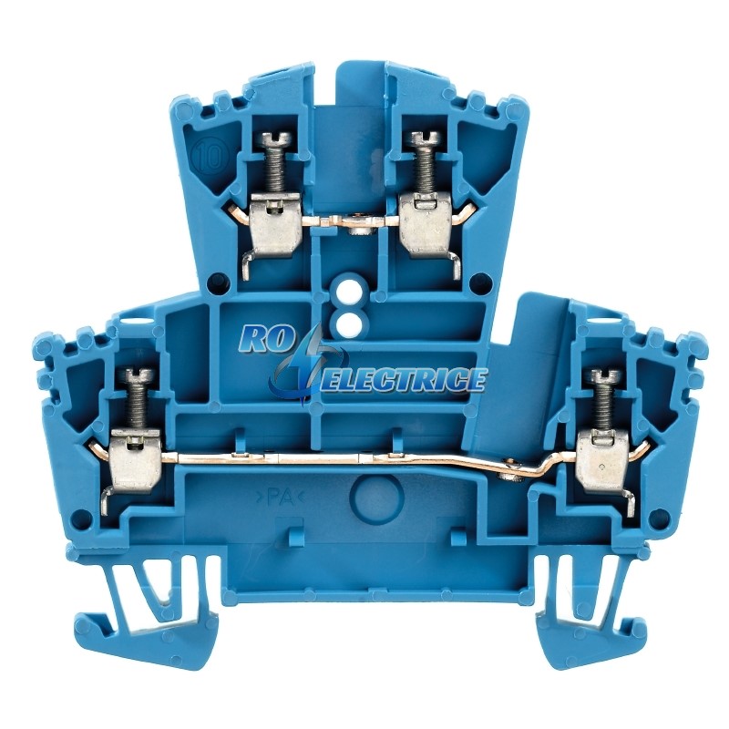 WDK 2.5 BL; W-Series, Feed-through terminal, Double-tier terminal, Rated cross-section: Screw connection, Direct mounting