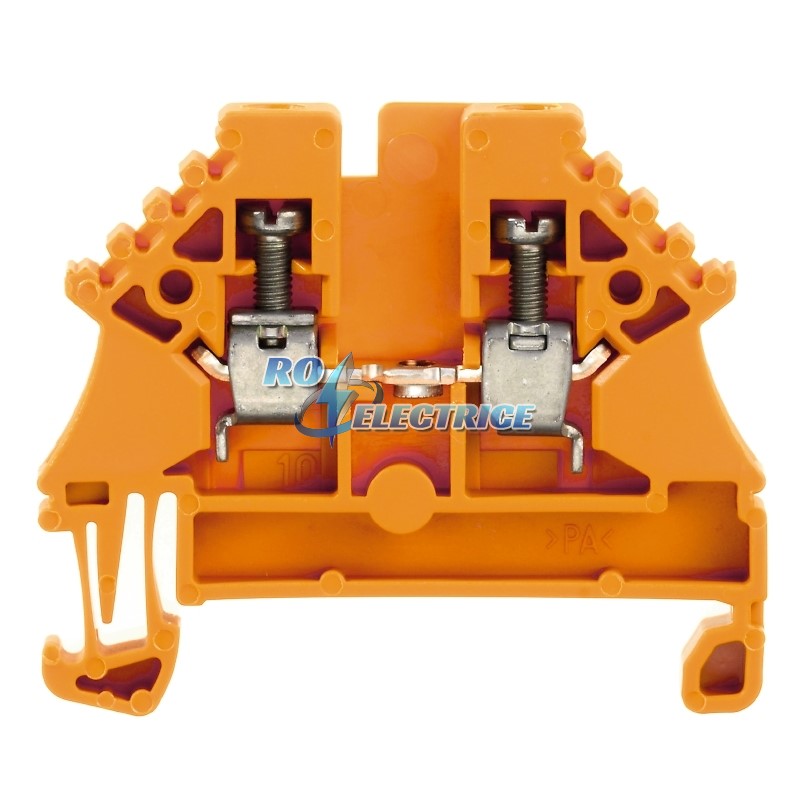 WDU 2.5N OR; W-Series, Feed-through terminal, Rated cross-section: 2.5 mm?, Screw connection, Direct mounting, Orange