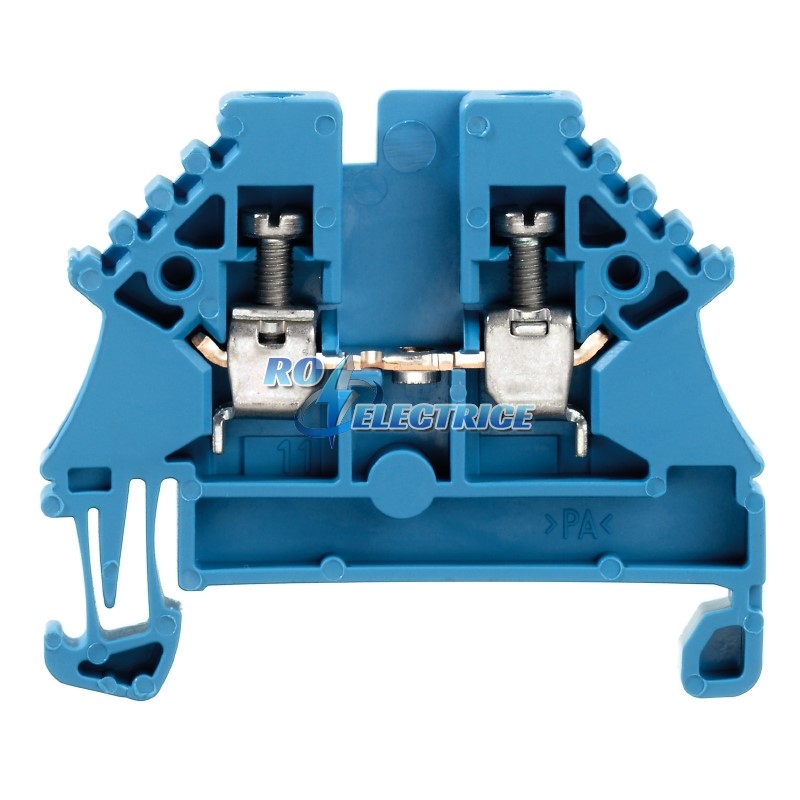 WDU 2.5N BL; W-Series, Feed-through terminal, Rated cross-section: 2.5 mm?, Screw connection, Direct mounting, Blue