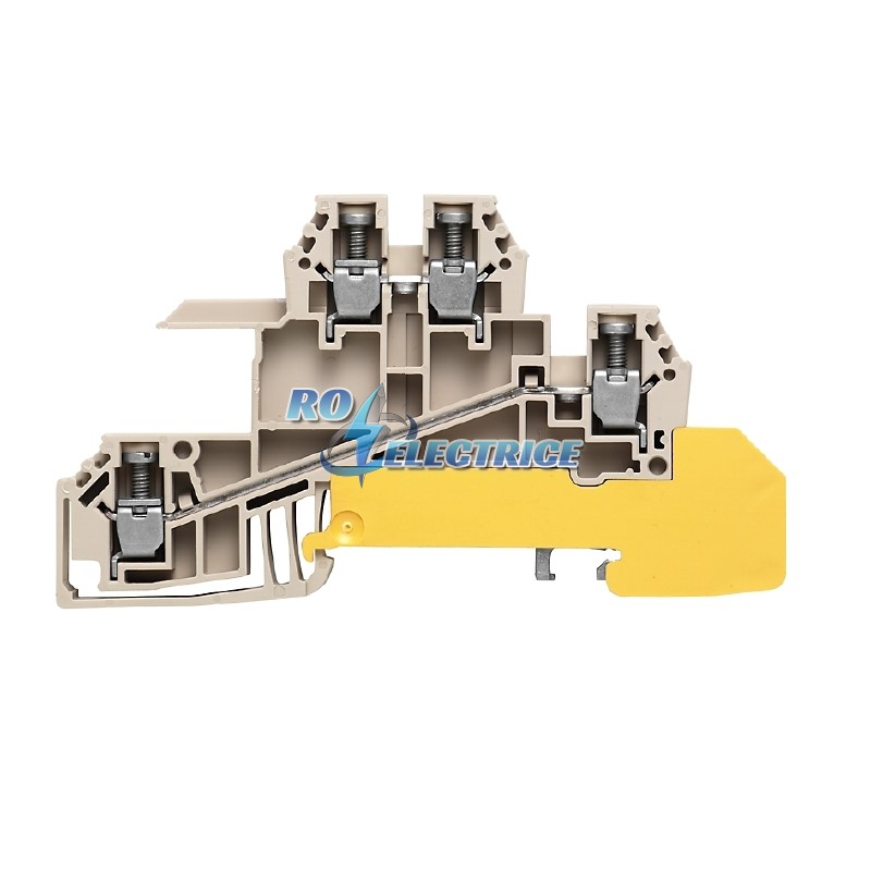WDL 2.5/S/L/L/PE; W-Series, Distributor terminal block for N rail, Rated cross-section: 2.5 mm?, Screw connection, Direct mounting