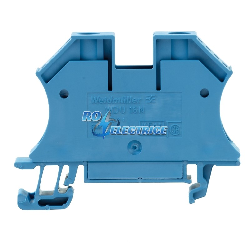 WDU 16N BL; W-Series, Feed-through terminal, Rated cross-section: 16 mm?, Screw connection, Direct mounting, Blue