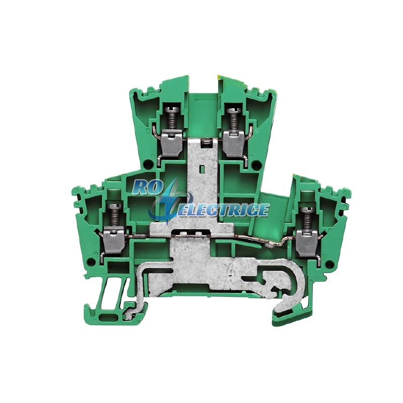 WDK 2.5PE; W-Series, PE terminal, Double-tier terminal, Rated cross-section: Screw connection, Direct mounting