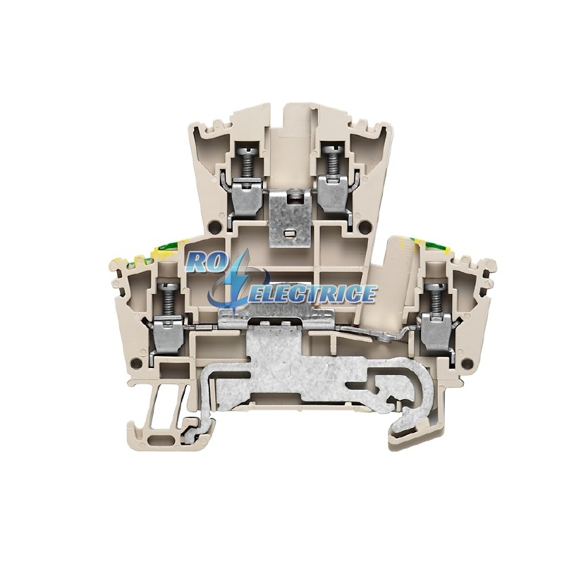 WDK 2.5DU-PE; W-Series, Feed-through terminal, Double-tier terminal, Rated cross-section: 2.5 mm?, Screw connection, Direct mounting