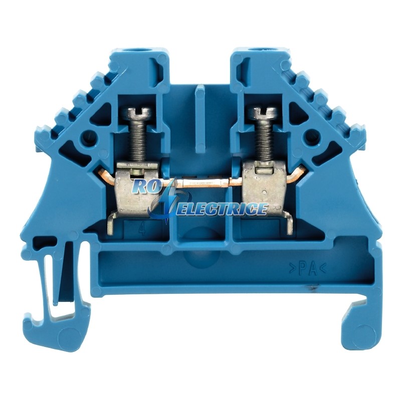 WDU 2.5N ZQV BL; W-Series, Feed-through terminal, Rated cross-section: 2.5 mm?, Screw connection, Direct mounting, Blue