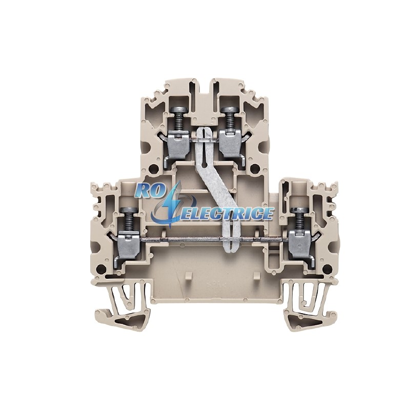 WDK 2.5N V; W-Series, Double-tier terminal, Screw connection, Direct mounting, Beige