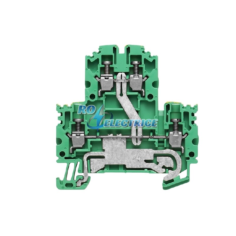 WDK 2.5N PE; W-Series, PE terminal, Double-tier terminal, Rated cross-section: Screw connection, Direct mounting